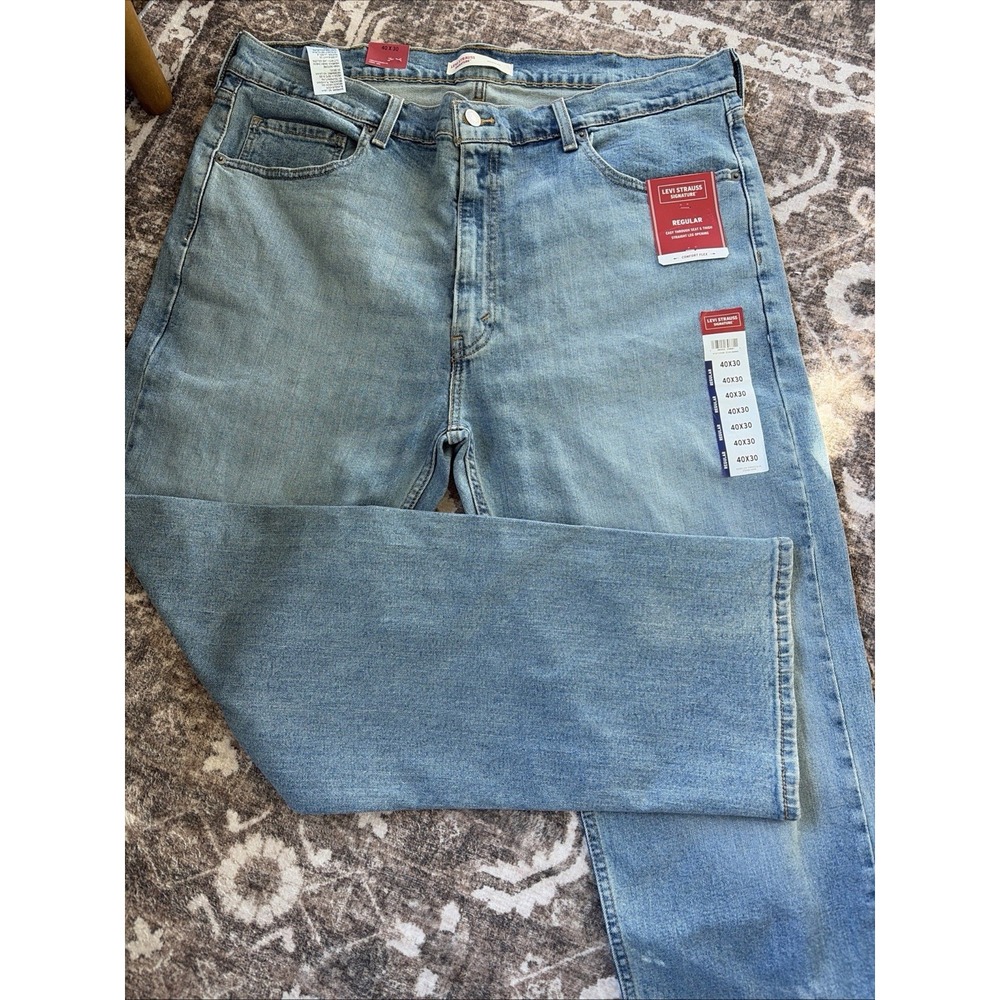Levi Strauss Signature Men's Jeans - Regular Fit - 40x30 - Blue - 40" Waist